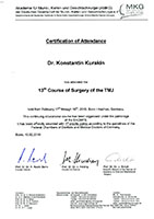 13th Course of Surgey of the TMJ